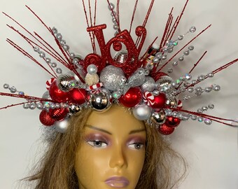 Christmas Headband, Christmas Crown, Christmas Headpiece, Winter Headband for Women, Christmas Party Crown, Holiday Headband, Party