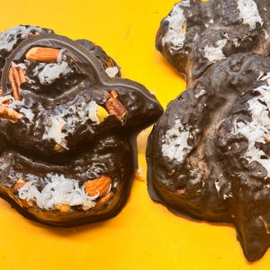 Poop shaped chocolate bar crappy looking chocolate candy poop chocolate with nuts