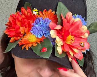 Coachella Crown Baseball cap/hat women floral baseball cap flowers baseball hat