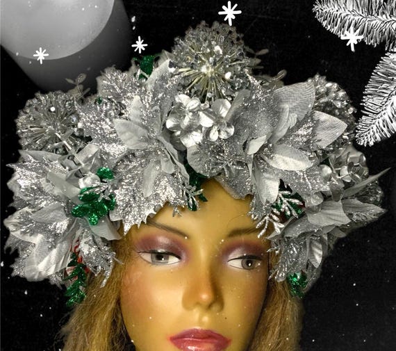 Gold and Silver Festive Headpiece Bridal Gold Leaf Headband Bridal Headgear Gold Leaf Headgear  main image 2