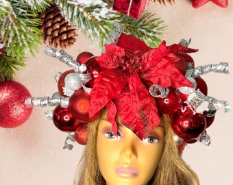 Handmade Christmas Holiday Headband Crown: Christmas Party Headpiece