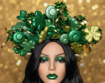Saint Patrick\'s Day Shamrock Headband/Fascinator, green lucky Irish, Headdress Amazon.com: Zienlay 8Pcs St. Patrick main image 4