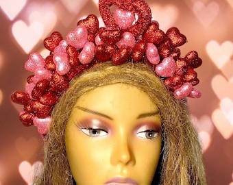 Valentine’s Day heart crown handmade headband valentines gift heart shaped crown Valentine's Day Party headband