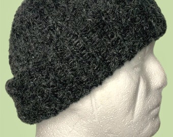 Bonnet homme tricoté à la main bonnet homme style pêcheur bonnet hiver Hipster pour homme bonnet d'hiver en laine mélangée de cachemire