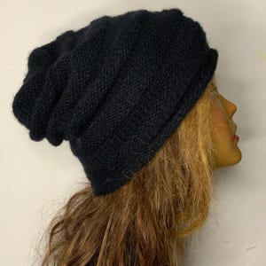 knitted alpaca wool winter  woman hat slouchy softcashmere blend hand knitted beanie, slouchy beanie cashmere blend