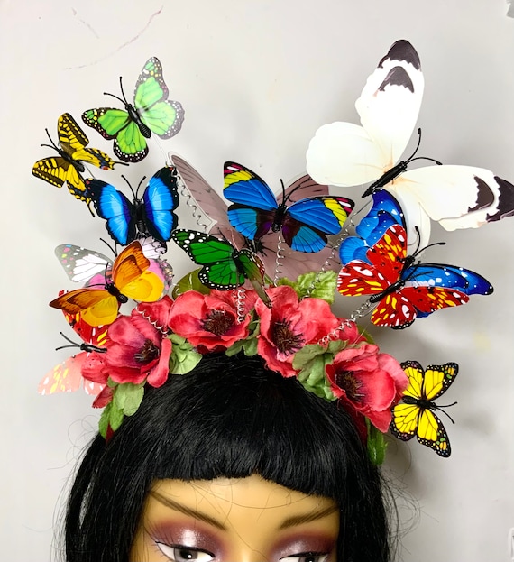 Floral Butterfly Headband Birthday Baby Butterfly Headband, Flower Girl Headband  main image 4