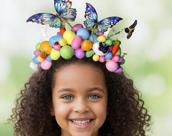 Easter Bunny Ears Headband: Floral Kids Headpiece for Rasyer Party