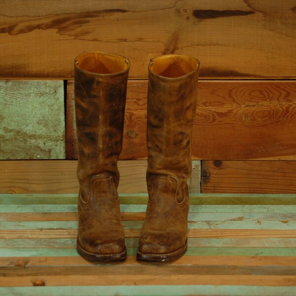 vintage 70s FRYE chocolate brown leather boots 6.5