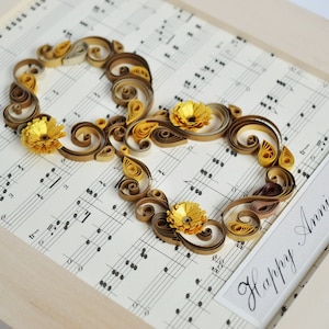 Bronze anniversary gift, Your wedding song music notes, 8th anniversary for his, Married 8 year anniversary, First Dance, Music lover