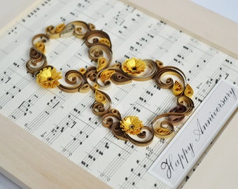 Bronze anniversary gift, Your wedding song music notes, 8th anniversary for his, Married 8 year anniversary, First Dance, Music lover
