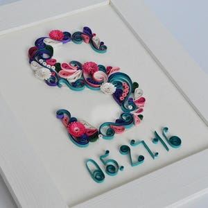 Letra personalizada para bautizo de bebé, regalo de bautismo, regalo de cumpleaños para niños, nacimiento de bebé, inicial y fecha multicolor, arte infantil