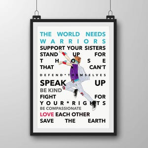 Warrior Boy Art Print -  Red Haired boy Print - Art for Boys with Positive Message - Empowering Art for Boys  - Boy Super Hero Art Print
