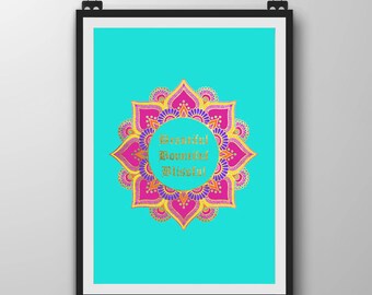 Beautiful Bountiful Blissful - Kundalini Art Print - Art for Spiritual Women - Mantra Gift - Mandala - Kundalini Yoga - Mantra Art Print