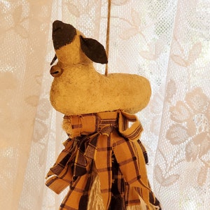 Primitive Sheep Ornament Decorative Tassel Folkart Tassel Designer Tassel Handcrafted Tassel Handmade Tassel Designer Tassel Shabby Chic