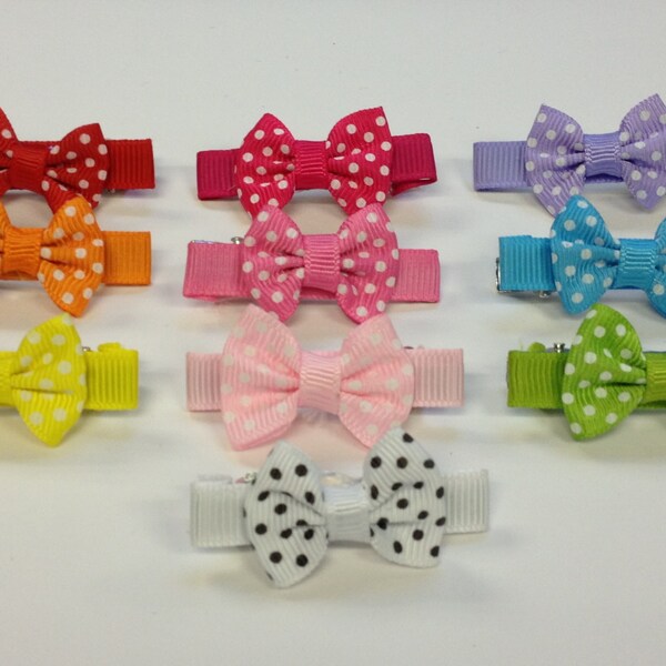 Polka Dot Bowtie Mini Hair Clip
