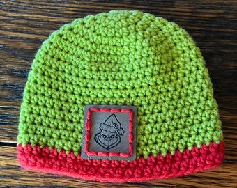 Grinch Crochet Beanie