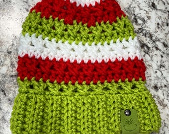 Grinch Crochet Hat