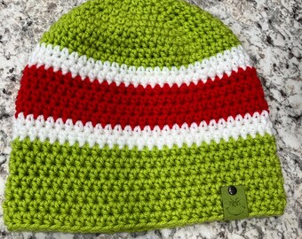 Grinch Crochet Beanie