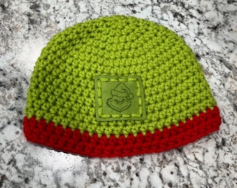 Grinch Crochet Beanie