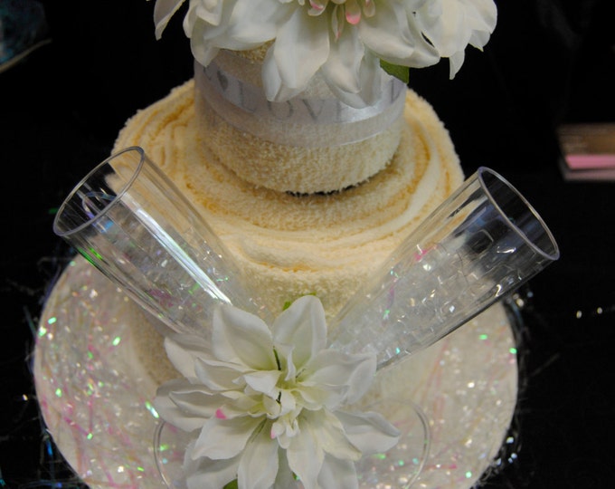 Small Wedding Bath Towel Cake Etsy