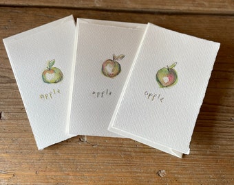 Beautiful hand painted Apple note cards