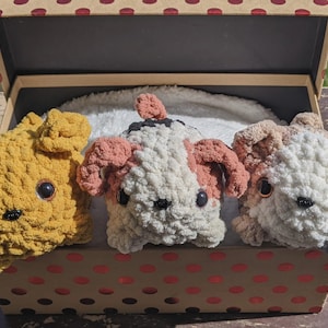 Mini loaf pup plushie | desk buddy | dog lover gift | unique toy | nursery decor | chonky crochet puppy | handmade amigurumi plush