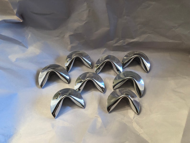 Unique! Set of Eight 8 F B Rogers Silver Plated Fortune Cookie Place Card Holders