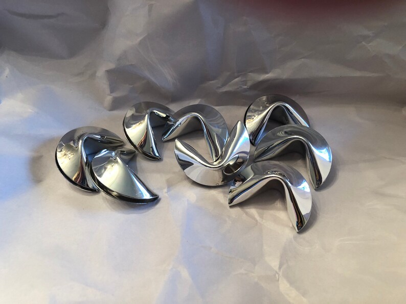 Unique! Set of Eight 8 F B Rogers Silver Plated Fortune Cookie Place Card Holders