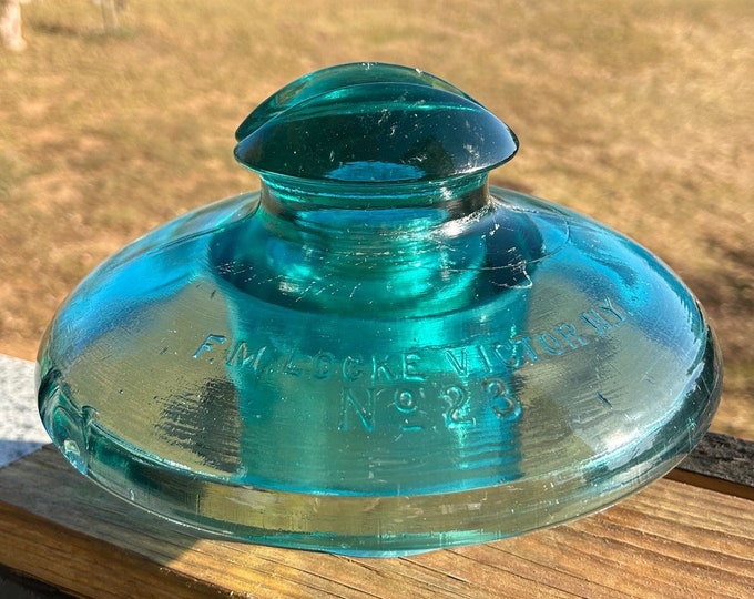 LARGE 1890's FRED LOCKE No 23 Victor New York Glass Insulator Etsy