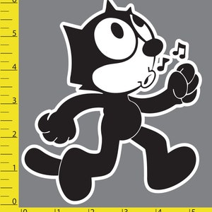 Pegatina/calcomanía laminada Felix the Cat 022824 (resistente al agua y a los arañazos)