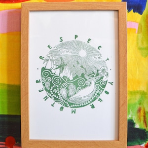 Our Mother - Green A4 Original Print