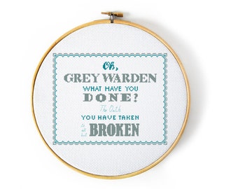 Dragon Age Inquisition Grey Warden Song Cross Stitch Pattern