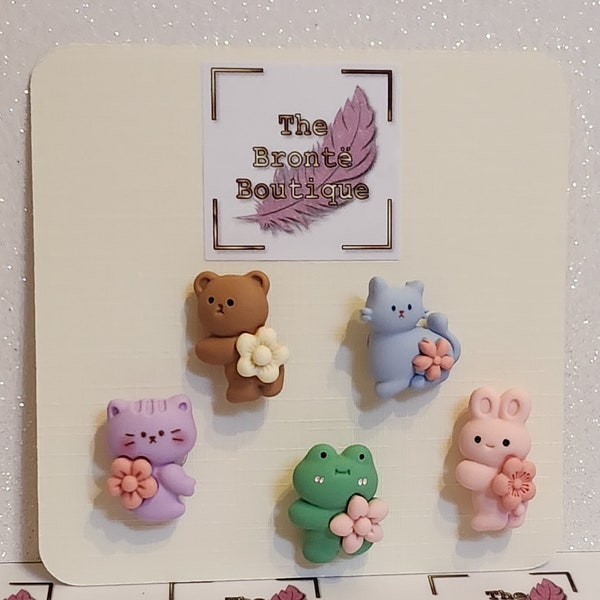 Animal Fridge Magnet Set Of 5 Cute Magnets Memo Board Planner Small 3D Animals Office Small Business Birthday Gift