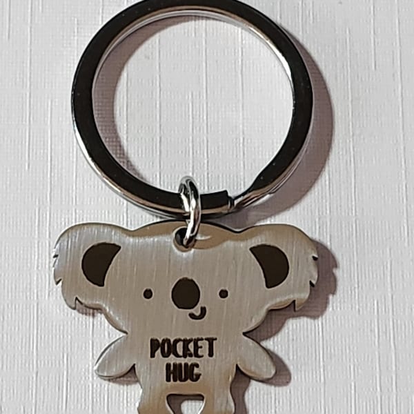 Koala Bear Pocket Hug Keyring 'Pocket Hug' Hug Token In Organza Gift Bag Gift Bag Personalised Gift Card Option Positive Affirmation Friend