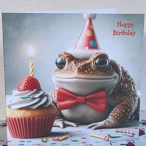 Toad Birthday Card Toad Wearing Birthday Hat 'hoppy Birthday' Dad Son ...