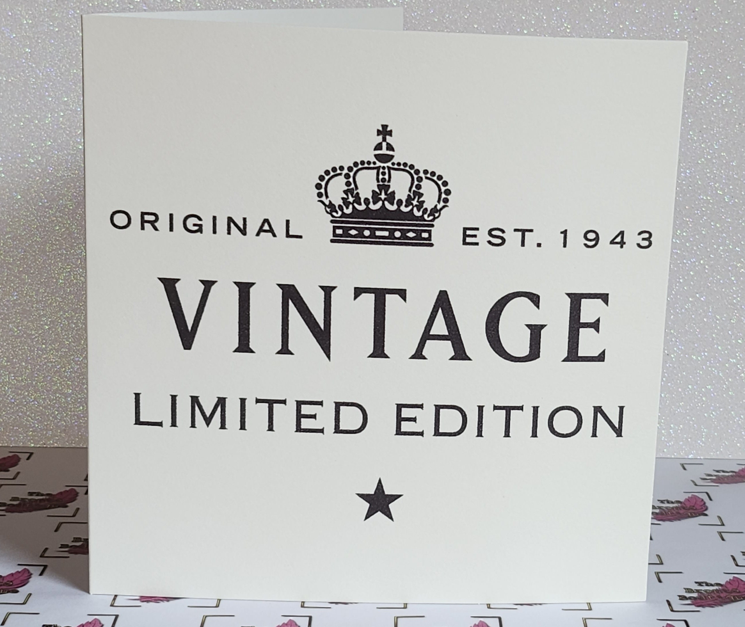 Vintage 1943 Birthday Card Handmade Ivory Square Original Est 1943 ...