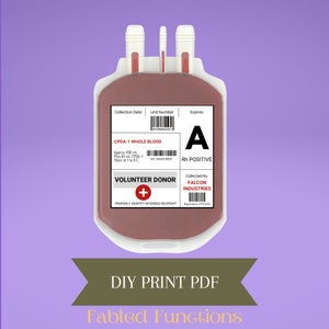 Vampire Blood Bag Labels: Twilight, True Blood, Halloween Instant Digital Download