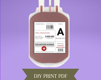 Vampire Blood Bag Labels: Twilight, True Blood, Halloween Instant Digital Download.