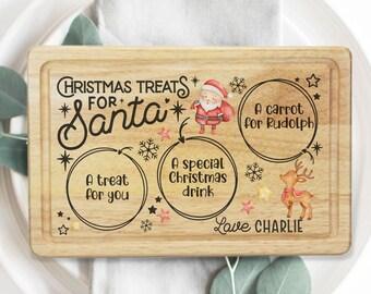 Father Christmas Board - Personalised Santas Treat Board - Father Christmas Wooden Board - Christmas Eve Board - Wooden Treats Santa Plate