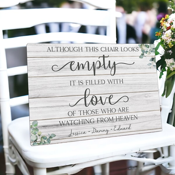 In Loving Memory Sign For Mother Of The Bride - Reserved For Loved Ones Wedding Memorial Sign - Wooden Memorial Sign For Weddings