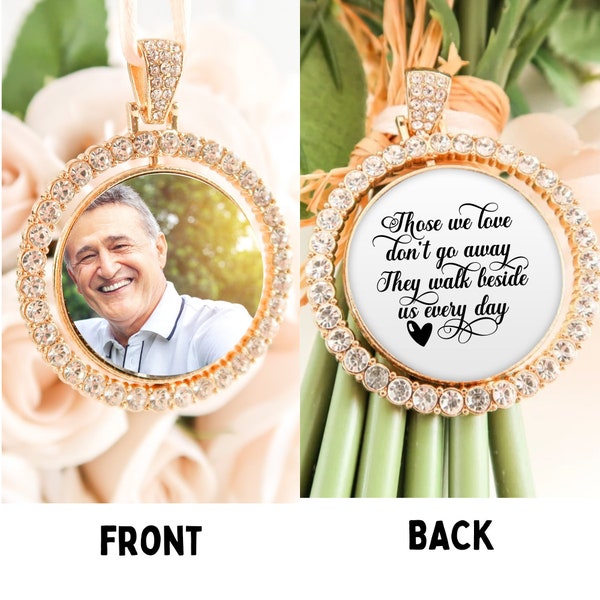 Memorial Photo Charm Bouquet Gold Or Silver