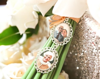 Bridal Bouquet Photo Memory Charm Oval Frame