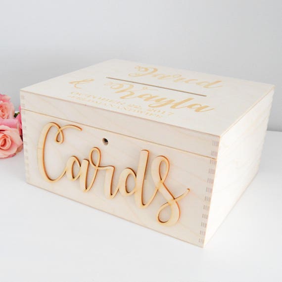Wood Card Box Rustic Custom Wedding Image 0