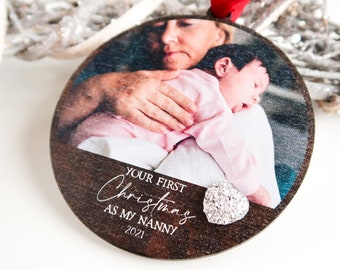 Personalised Christmas Decorations - Grandparent Ornament - Family Bauble - Baby's First Christmas Photo Bauble - Photo Bauble 2021