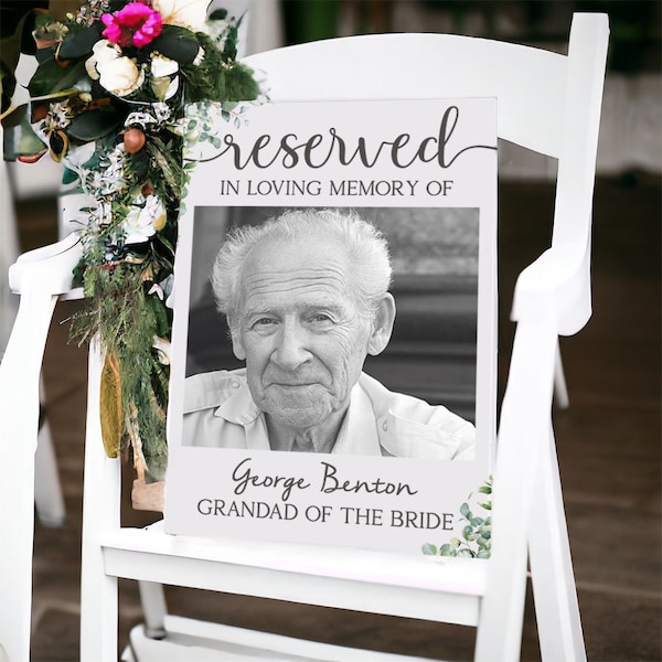 Reserved For Those Who Are Watching From Heaven - Wedding Memorial Sign - Wedding Sign For Loss - In Loving Memorial Sign