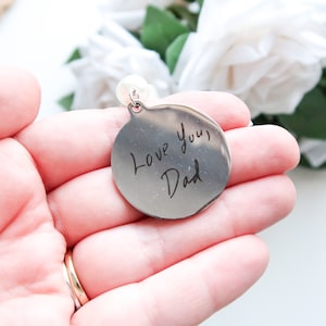 Handwriting Wedding Bouquet Charm Handwriting Charm Engraved Handwritten Bridal Memory Charm image 7