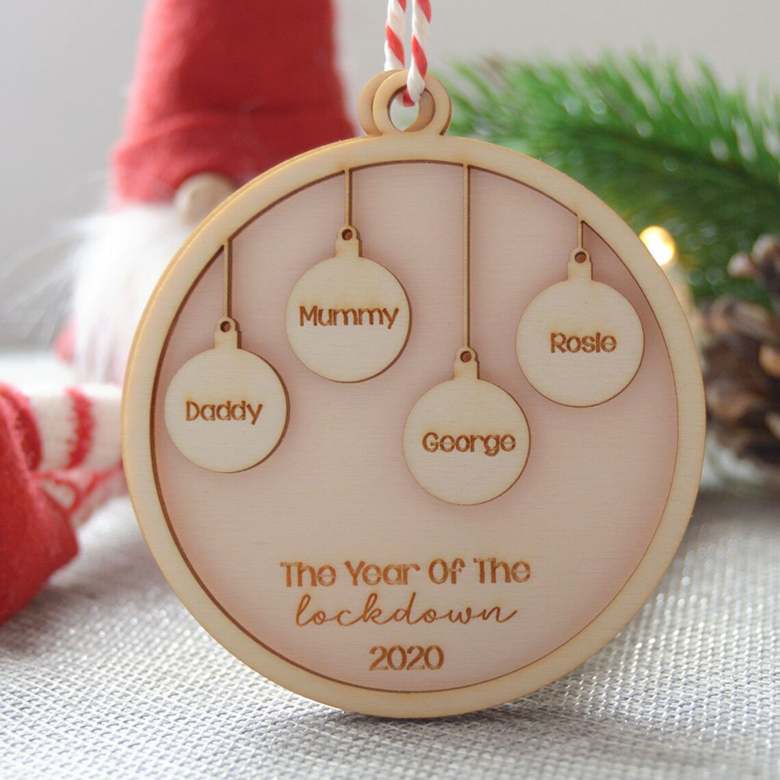Personalised Family Christmas Tree Bauble Etsy
