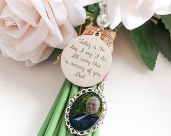 Memory Charm For Bridal Bouquet - Bouquet Photo Charm - Bouquet Memory Charm - Picture Charm Bouquet - Double Wedding Bouquet Charm