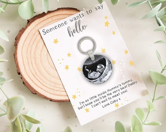 Baby Scan Keyring Fathers Day Gift Personalised Gift From Bump to Mum to be - Gift Grandma to be Pregnancy Announcement - To Nanny From Bump