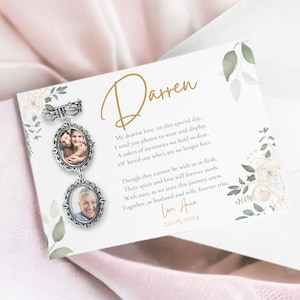 Groom Memorial Photo Pin: UV Printed Buttonhole Charm